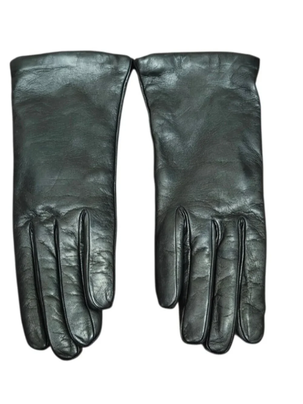Sermoneta Gloves Black Leather Cashmere Lined Gloves Women’s Sze 8 Italy